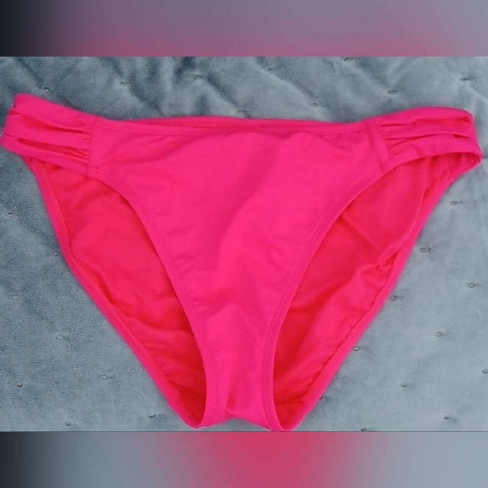 Lauren Ralph Womens Tab Shirred Side Bikini Bottom Sz 10 NWT